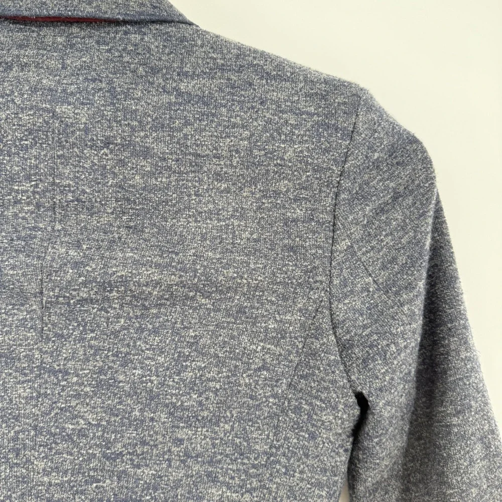 1 Like No Other Knit Blazer S/38 Gray Marled Two-Button Patch Pocket Cotton Wool